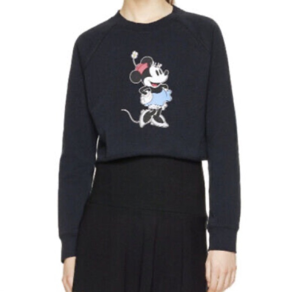 Talula Black Cropped Sweater with Minnie Mouse Design